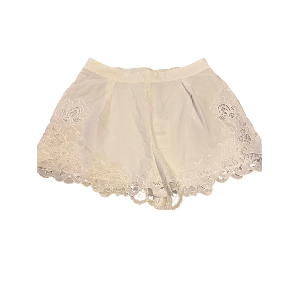 Zara medium white eyelet shorts new